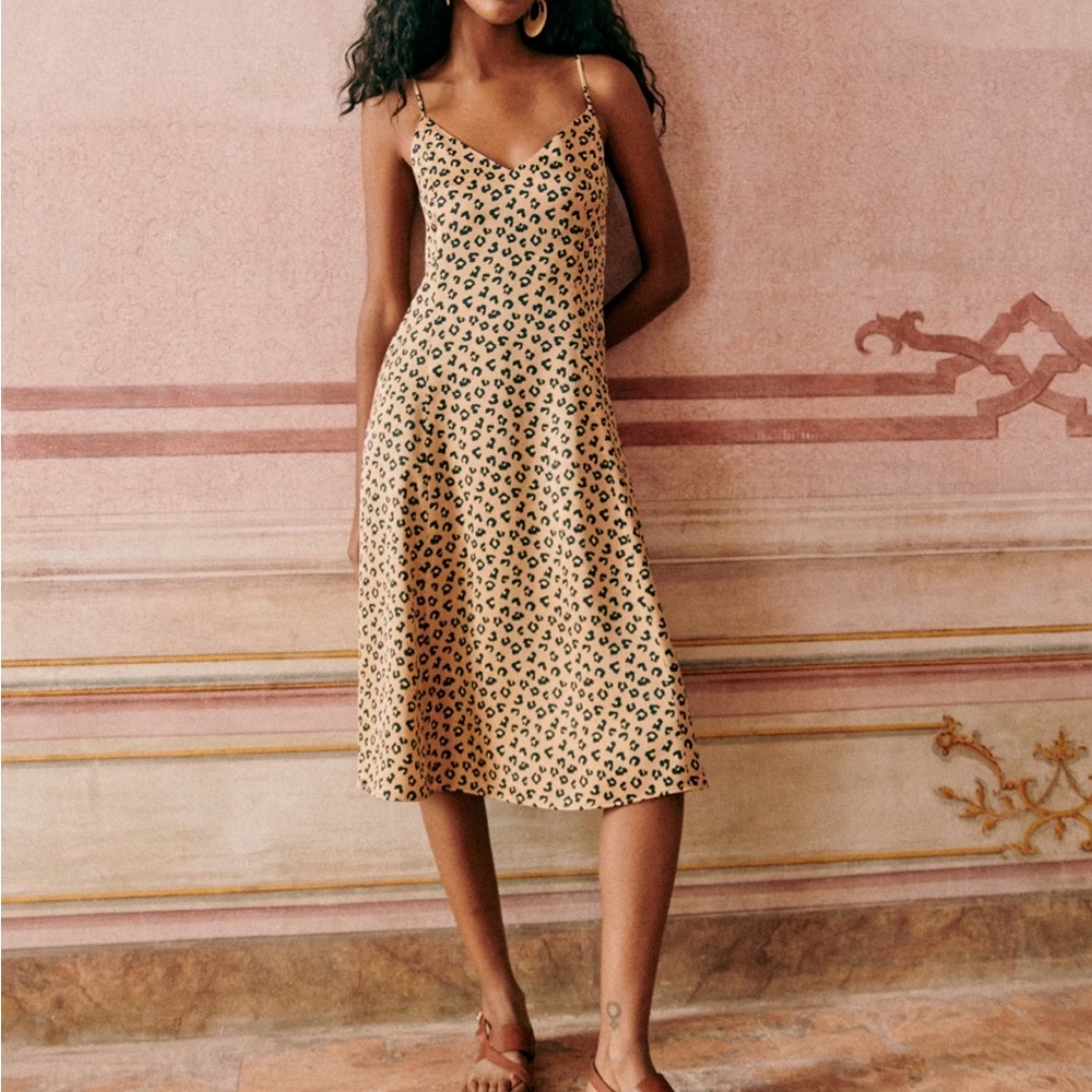 Sezane Marguarita Dress Leopard - Size 8